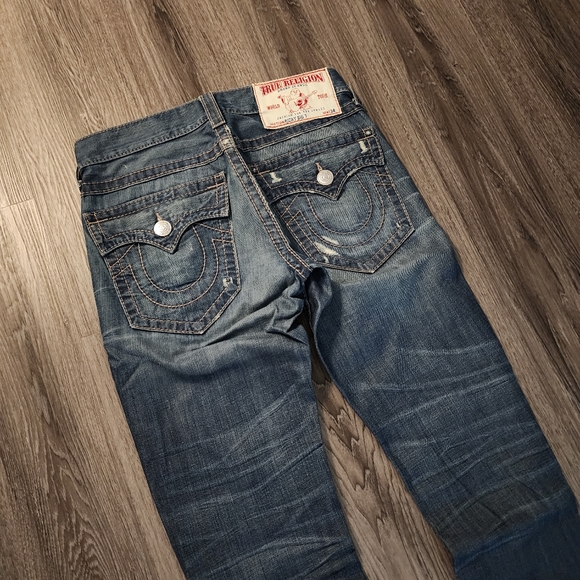 Vintage x True Religion Ricky Big T Men's Jeans Row 30 Seat 34 - Picture 5 of 9